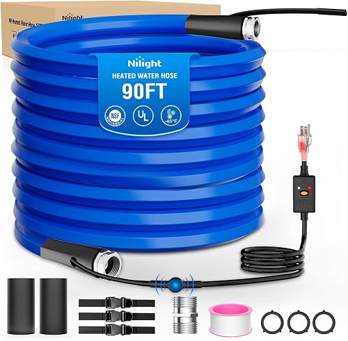 90FT Heated Water Hose RV 5/8”Inside Diameter -45°F Freeze