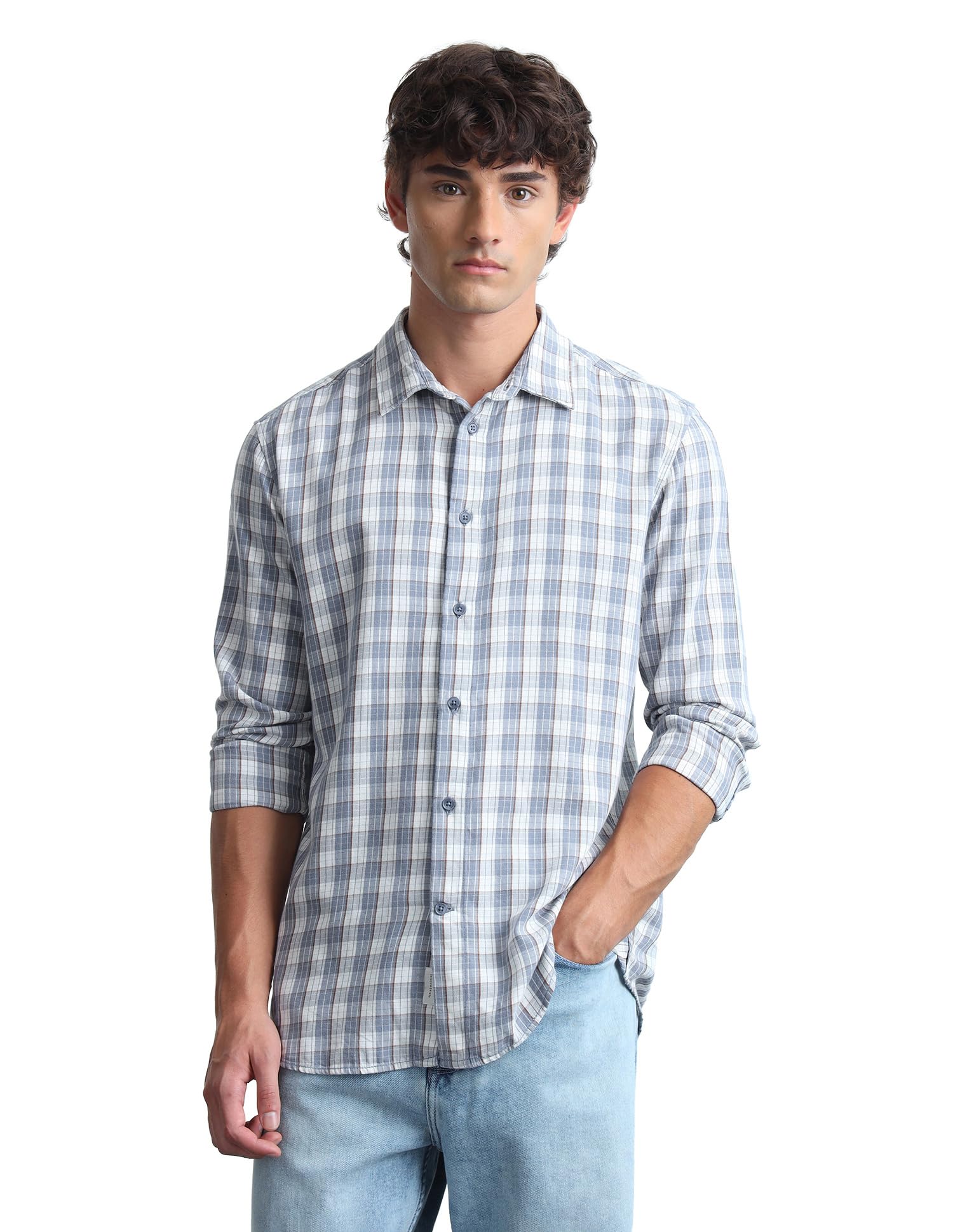 flying machine Men's Slim Fit Shirt | Checked | Long Sleeves | Shirt for Man-picture-26