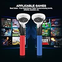 Vista 4 de Vakdon Dual Handles Extension Grips Compatible with Meta Quest 2QuestRift S Controllers Extension Handle for Playing Beat SaberSupernaturalGorilla