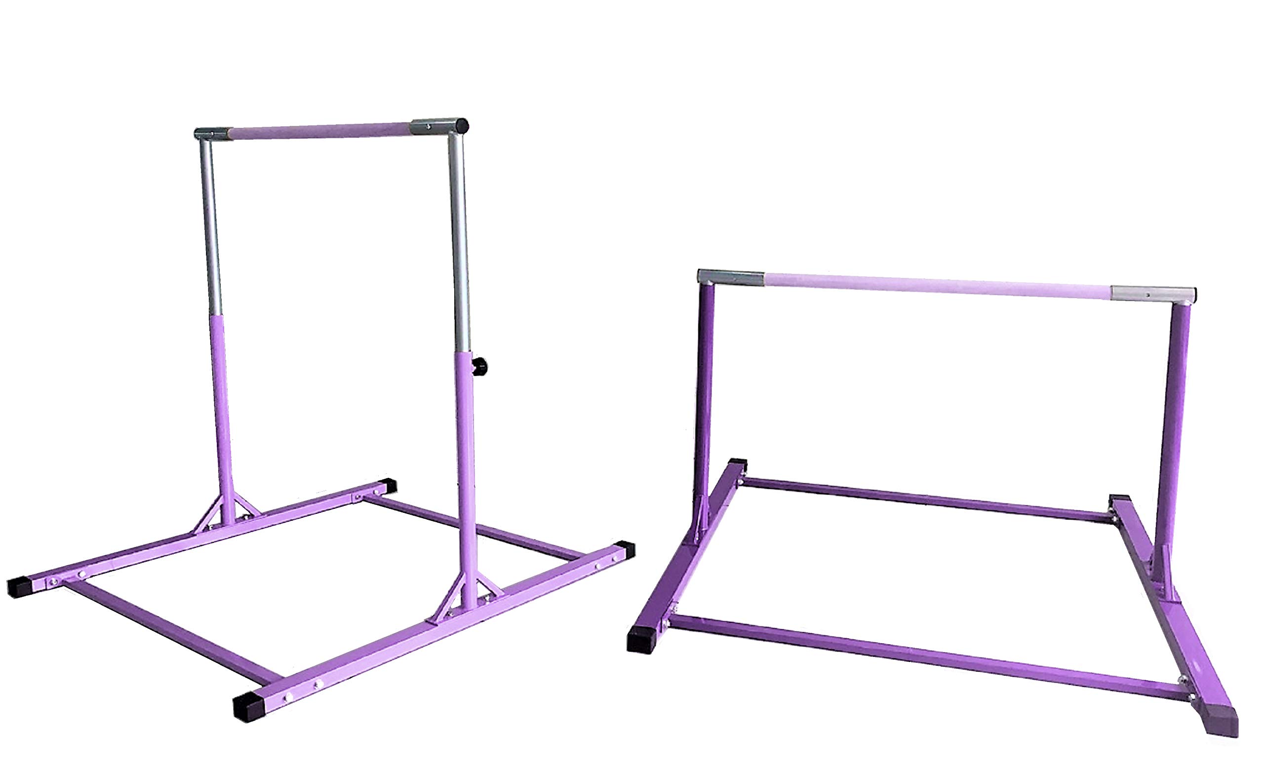 Athletic Horizontal Bar 5 Ft Adjustable Bars 300 Lb Capacity Standard Kip Kids Jungle Jr Training Purple