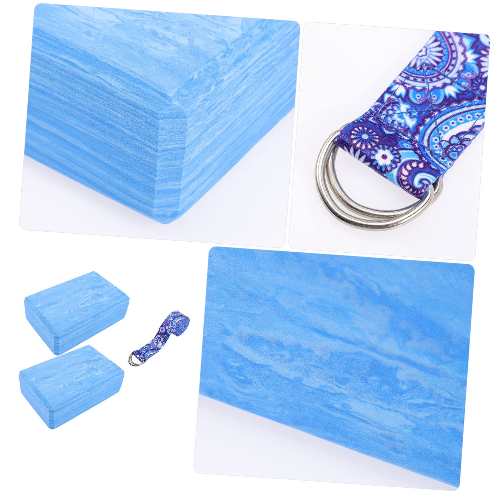 Blocco Yoga Eva ad Alta Densità per Allenamento, Set 1 | Superficie Piatta, Supporto per Rilassare Corpo, Accessorio da Esercizio in Blu