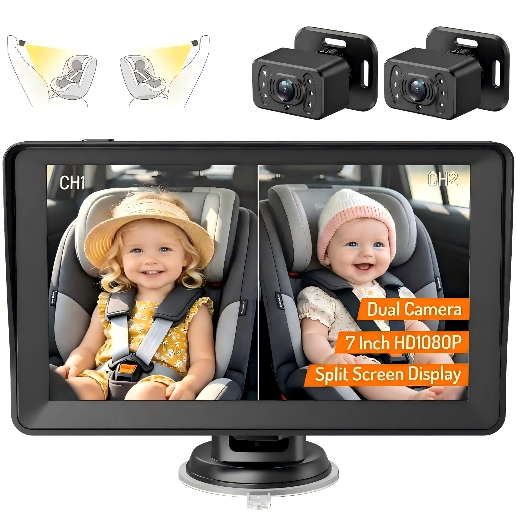 Kidsneed 7' Split Screen Dual Camera