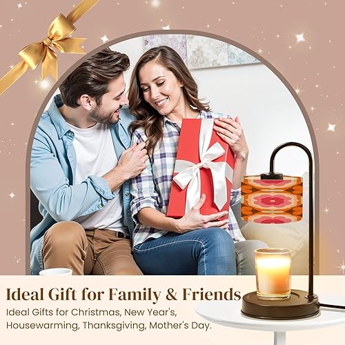 Miniatura 7 de Lámpara calentadora de velas con temporizador y atenuador, retro de los años 70, naranja, marrón, rosa, beige, 60s y 70, estilo retro, calentador de