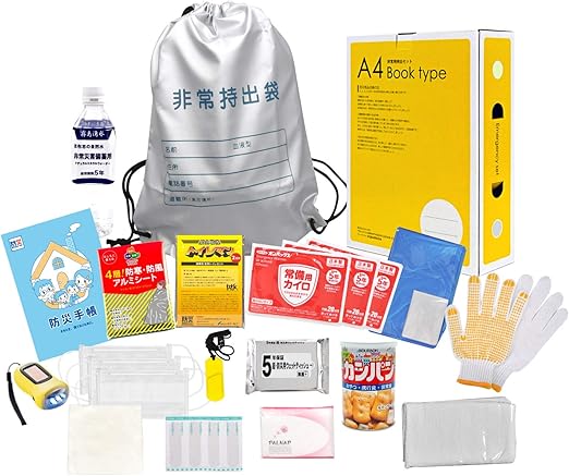 Amazon 防災専門店mt Net 防災セット サイズ Bookタイプ 非常用持ち出しセット 災害グッズ 防災グッズ オフィス 災害対策 非常用持出袋 緊急避難セット 通販