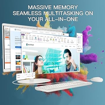 HP 22 FHD All-in-One Desktop PC Latest 2025 Model Exclusive Back-to-School Limited Edition 64GB RAM 2.5TB Storage (2TB SSD + 512GB External HD) 13th Gen Intel Quad-Core CPU Windows 11