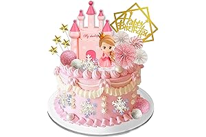 19PCS Princess Castle Cake Topper Decoration for Girls' Birthday