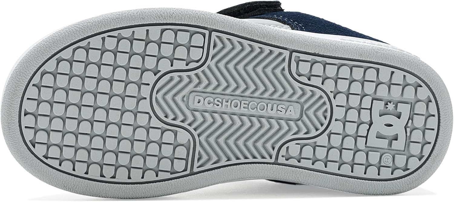 DC Manteca 4 V (Little Big Kid) Skate Shoe, Grey/Blue/White, 1 US Unisex