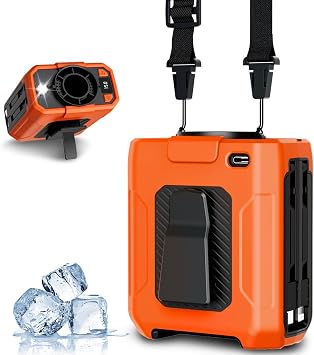 Fotgear Portable Waist Fan, 10000mAh 18000 RPM Powerful 5 Speeds Belt Fan