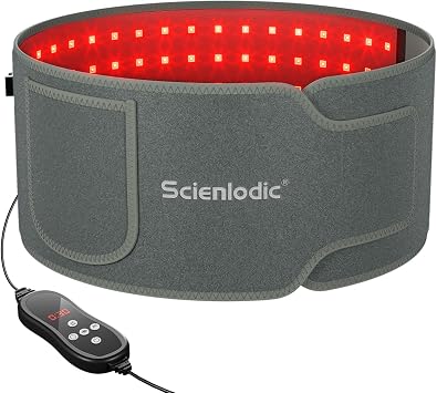 Scienlodic Red Light Therapy Belt, Infrared Light Therapy for Body, Timer for Relaxing Muscle Black Grey