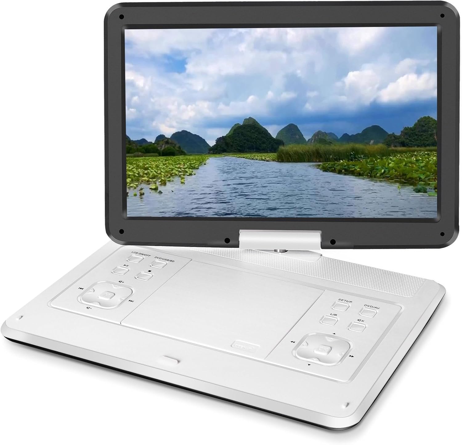 Mobile Dvd Hd Obsługuje odtwarzanie wielu formatów Przenośny odtwarzacz CD Odtwarzacz wideo Duży ekran można obracać o 14,1 cala,A