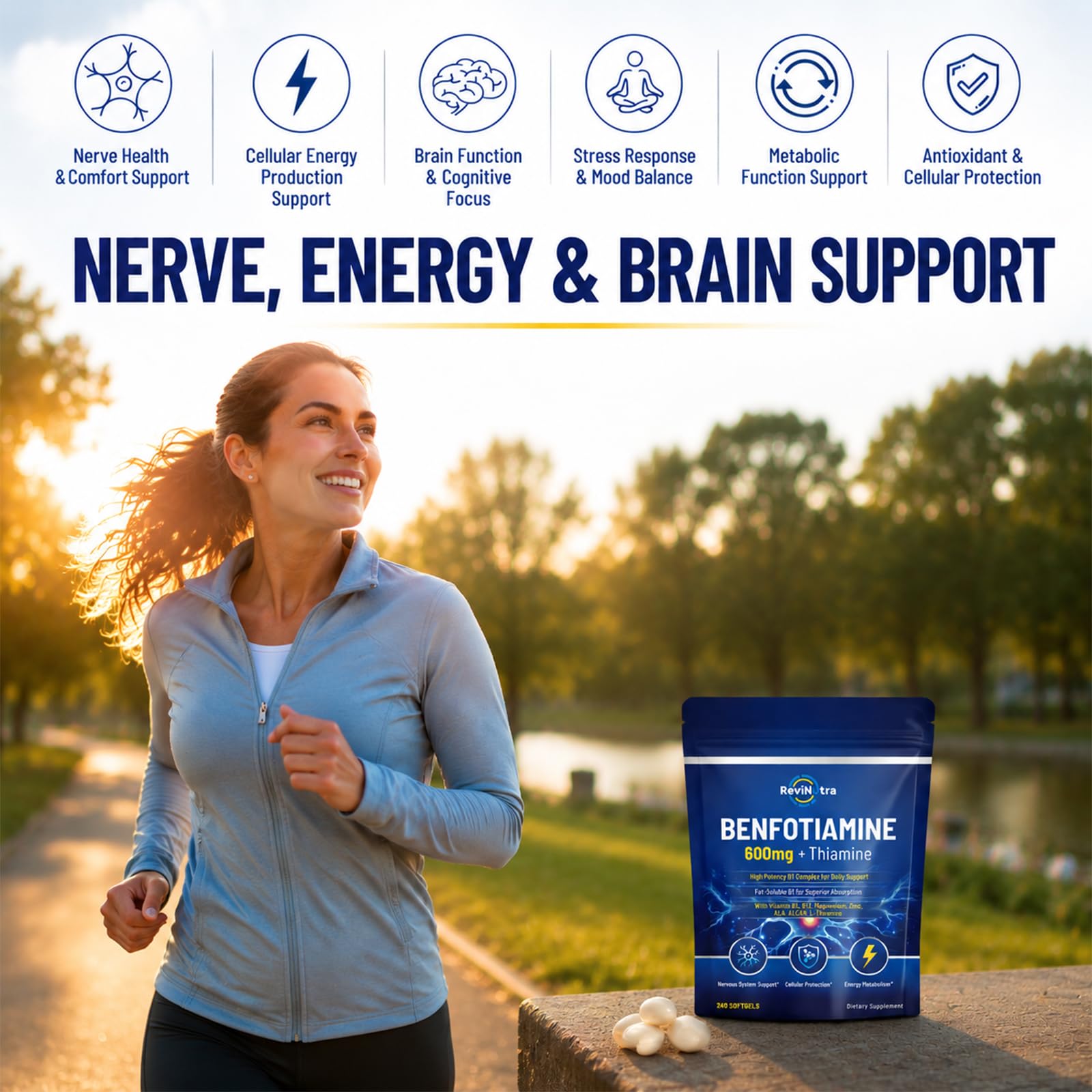 Vitamin B1 Benfotiamine 600mg Capsules, Thiamine HCl Supplements with Magnesium, Zinc, L-Theanine, ALA, Acetyl-L-Carnitine for Energy & Nervous System Support, 240 Capsules — Amazon image 5