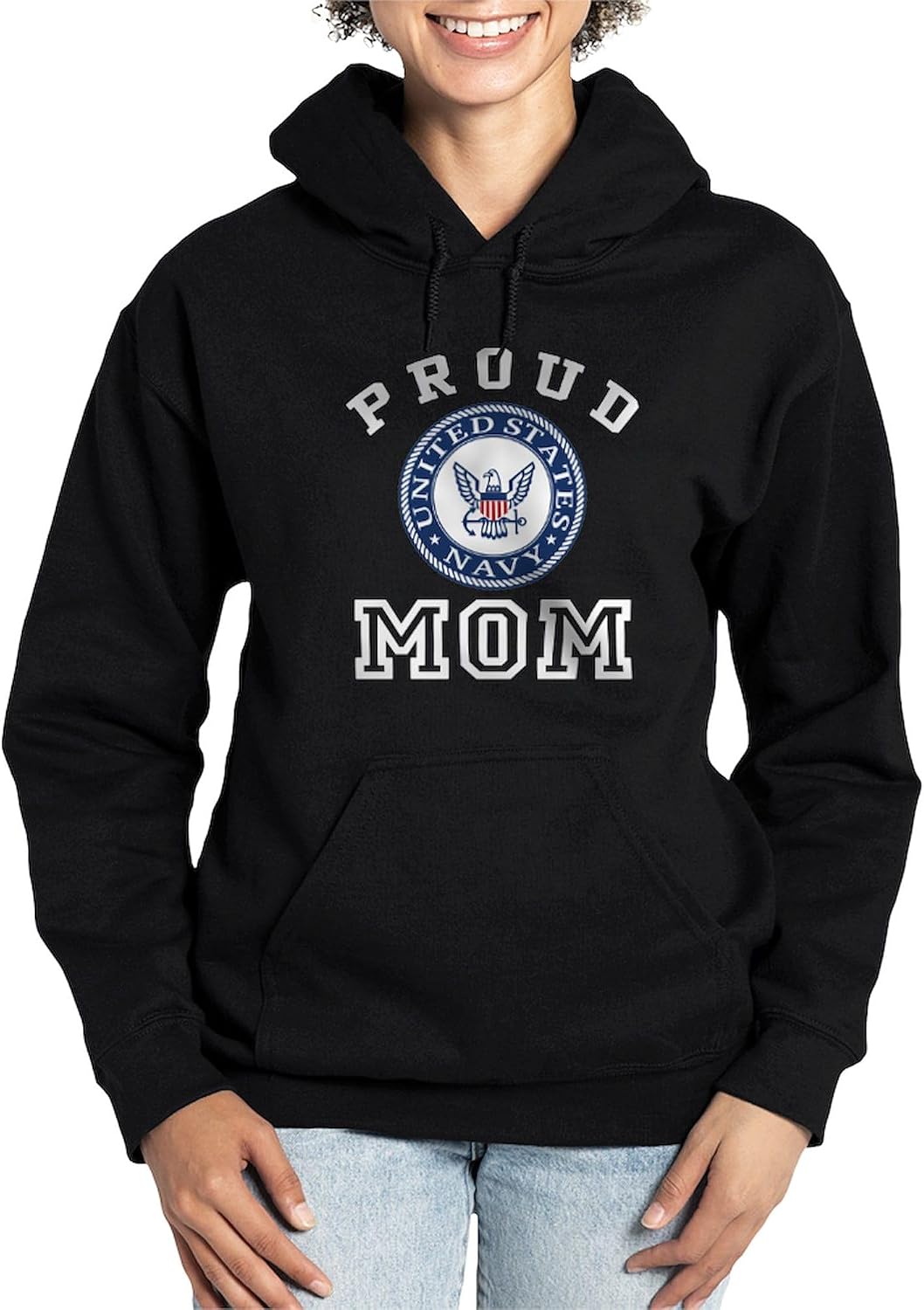 CafePress Proud US Navy Mom Women's Dark Pullover Hooded Sweatshirt