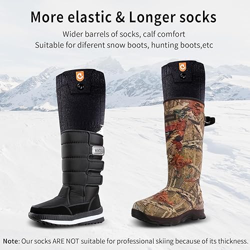 Miniatura 6 de Heated Socks for Men Women - OIGOGOI 5000mAh Rechargeable Electric Heated Socks Foot Warmers 3 Heating Settings with APP Remote Control for Skiing