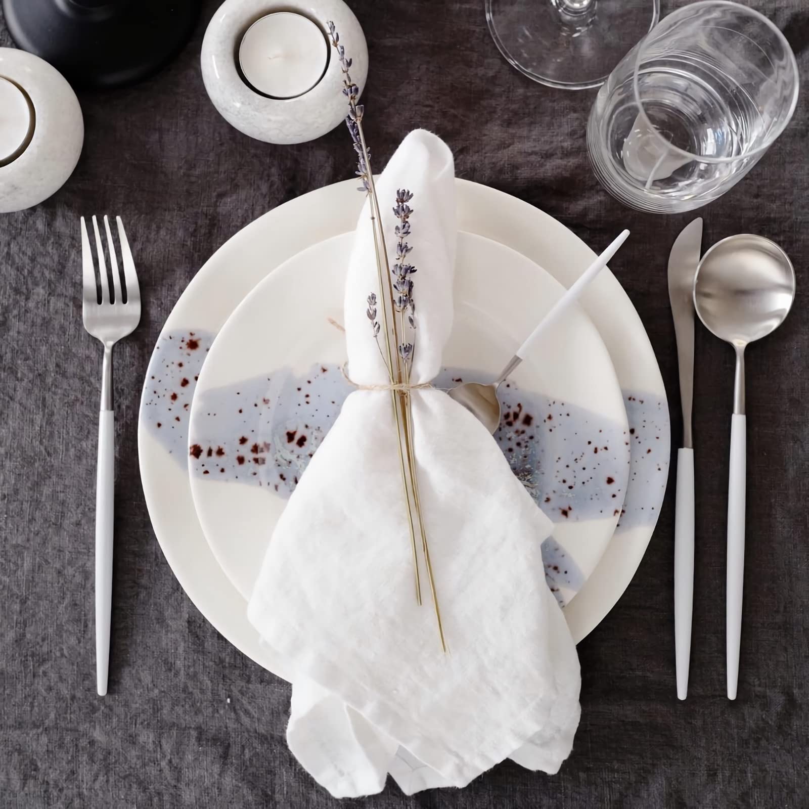 Durdiiy Stoffservietten Set - 6 Waschbare Baumwollservietten 42x42cm - Perfekt Für Feiern & Alltag