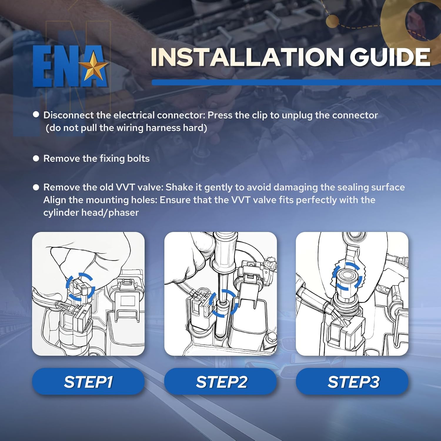 ENA Engine Variable Valve Timing Solenoid VVT Compatible with Toyota Corolla Matrix Celica MR2 Pontiac Vibe Chevy Prizm 1.8L L4 2000-2008 Camshaft Position Actuator Solenoid for 917-019 Set of 1