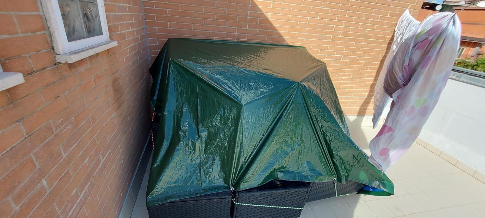 Tradeen Telone Impermeabile In Tela Cerata 2,7x3,6m: Copertura Multiuso Per Esterni E Giardino - 2