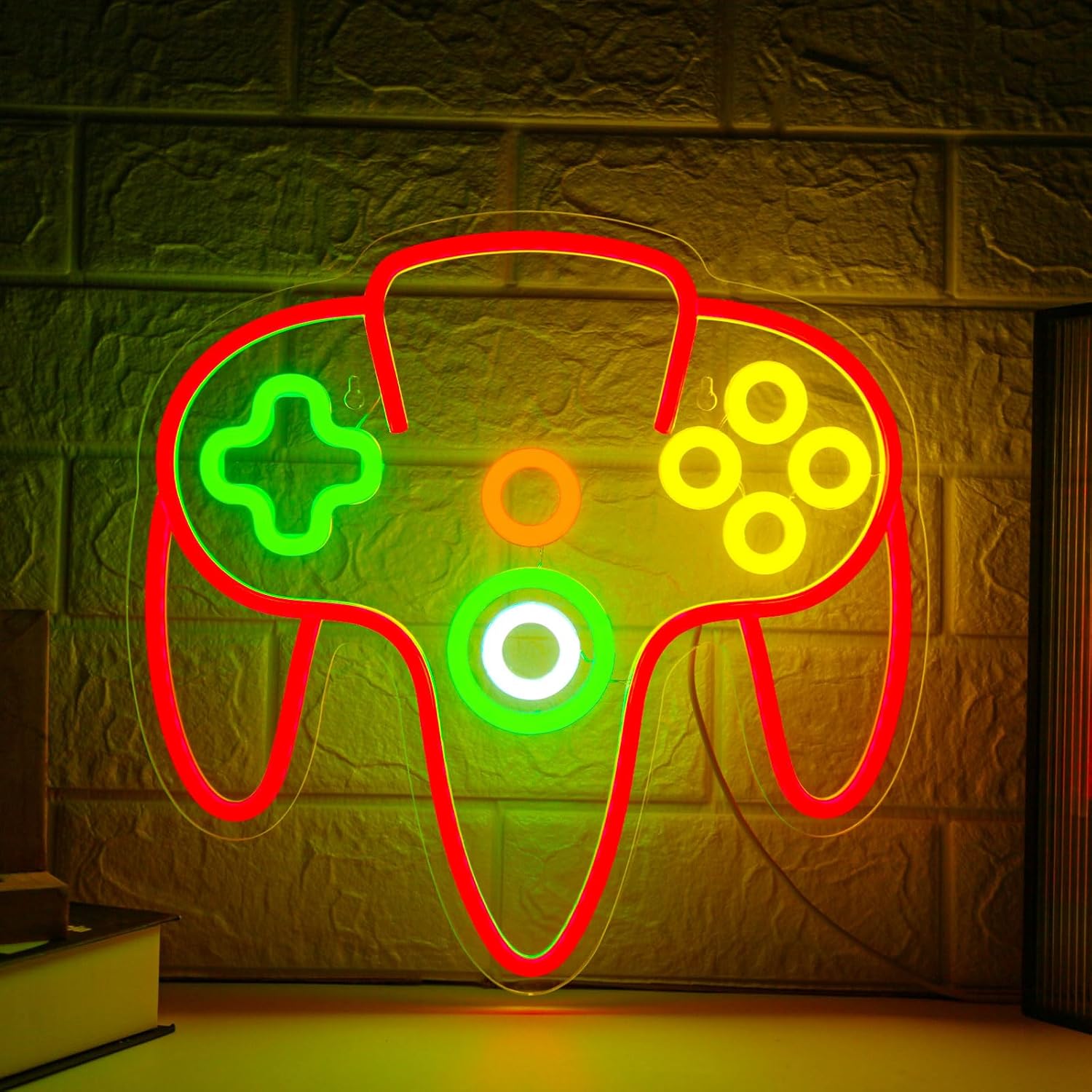 Gamer Neon Sign for Game Room Decor Gamepad Shaped LED Neon Sign Dimmable Gaming Neon Light Sign for Gamer Room Man Cave Bedroom Decor Gifts for Boys, Teen, Men, Kids