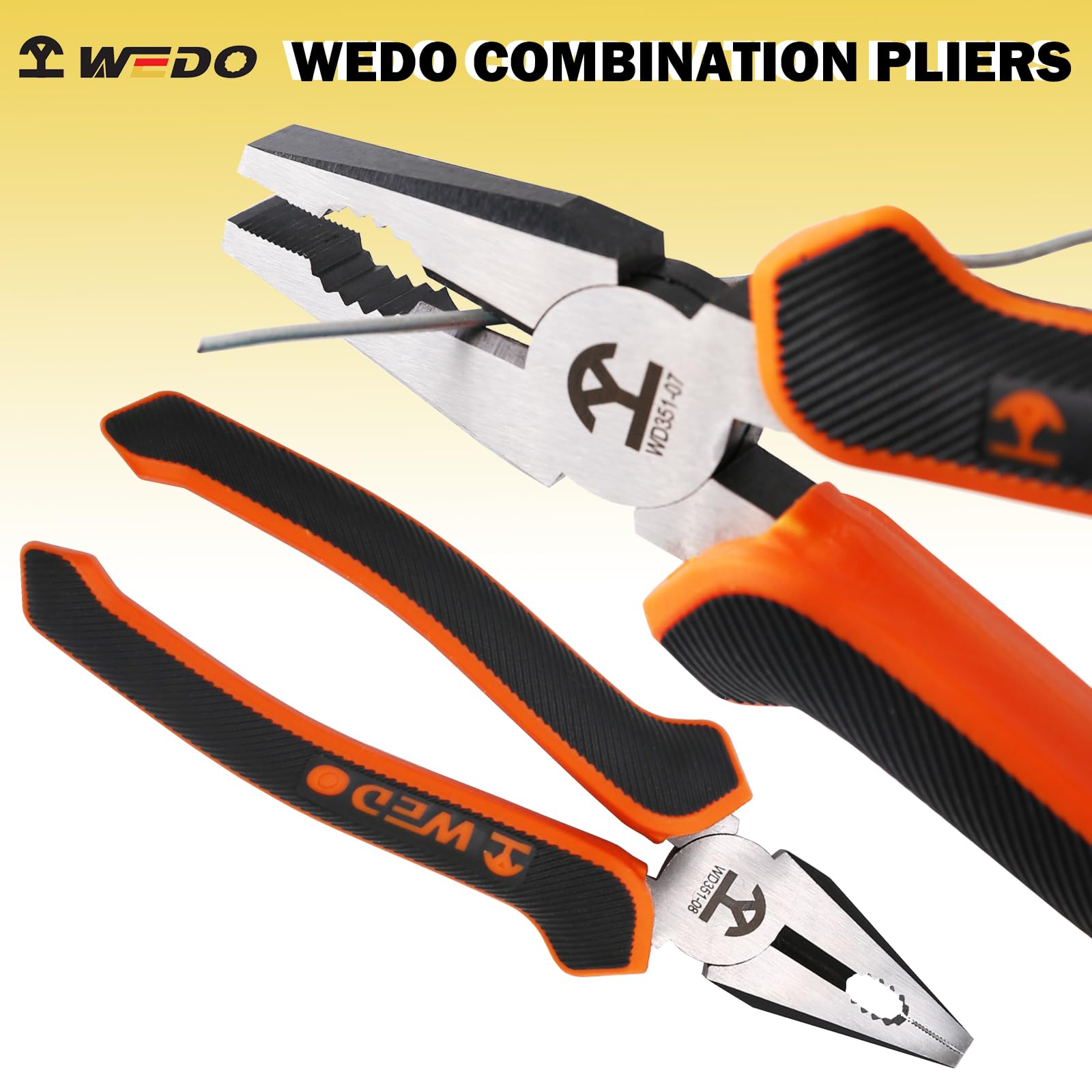 WEDO 10-częściowy zestaw narzędzi ogólny domowy zestaw ręczny, szczypce kombinowane, szczypce do cięcia bocznego, klucz nastawny, śrubokręty szczelinowe i krzyżowe, walizka do przechowywania skrzynki