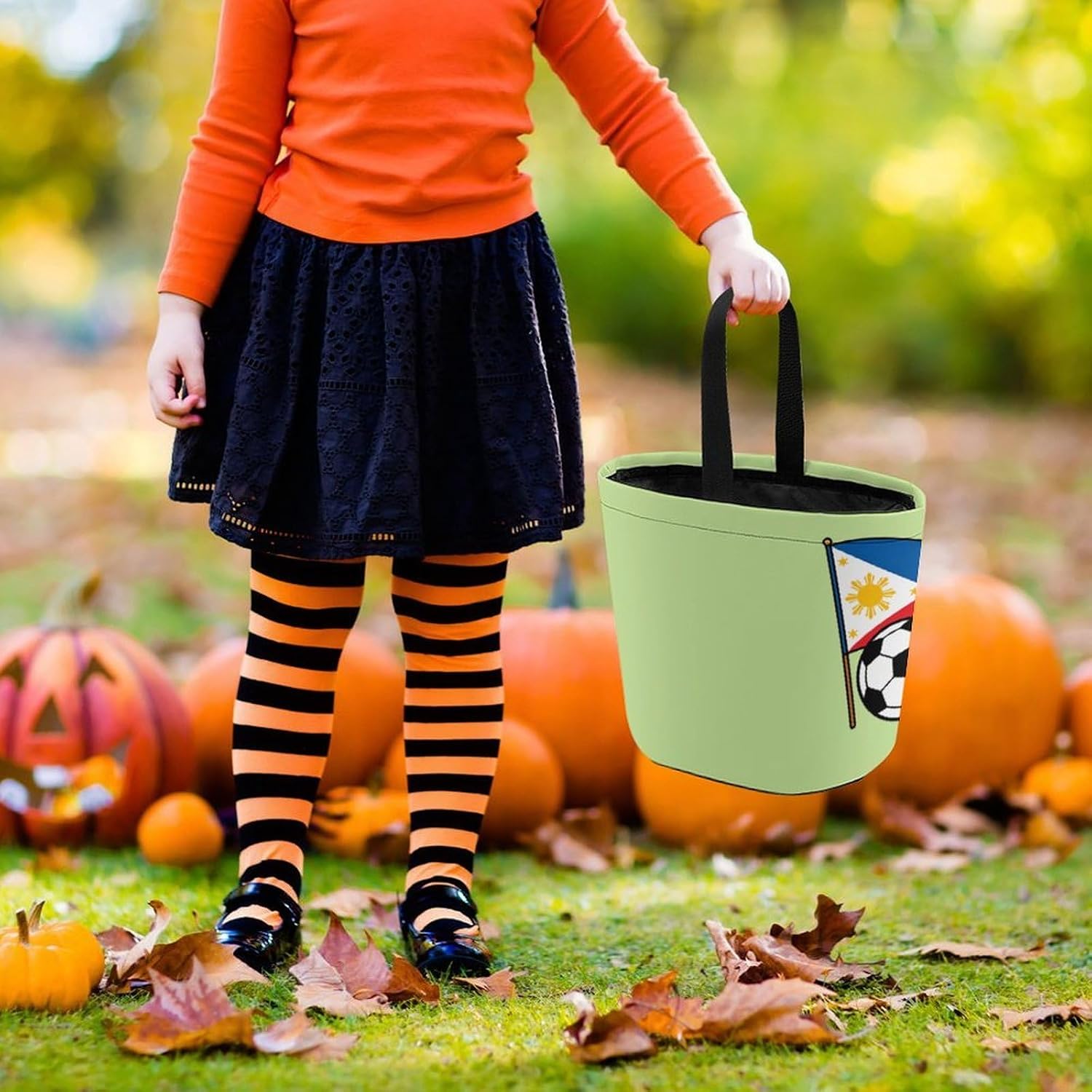 Soccer Filipino Halloween Basket Candy Tote Bag Easter Bucket image 2