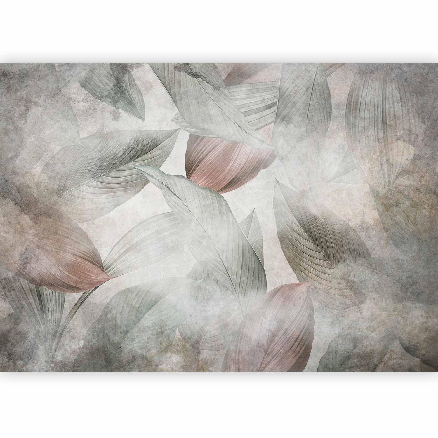 Carta Da Parati Premium Con Palme - 450x315 Cm, TNT, Design Giungla Grigio, Per Interni - Foto 14