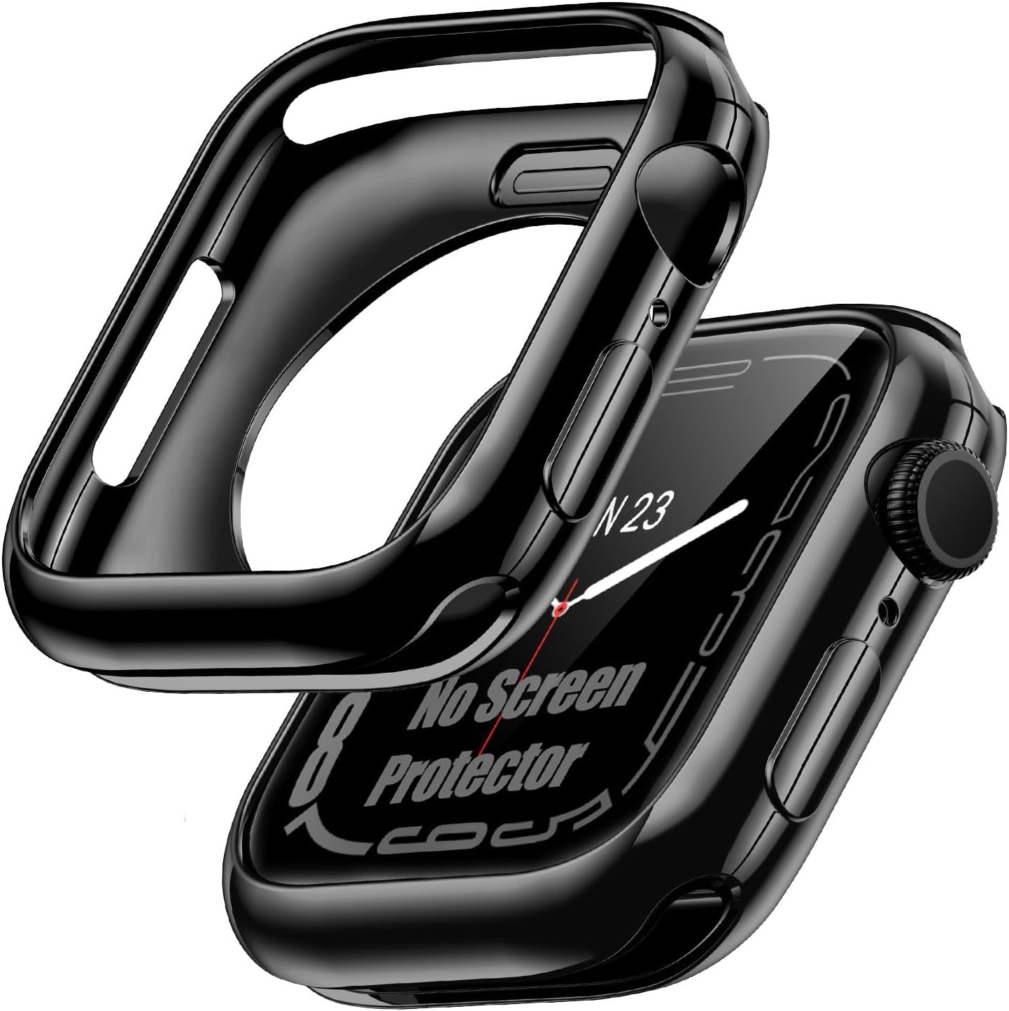 Goton [2 Pack] Bumper Case for Apple Watch Series 6 5 4 SE SE2 40mm, Ultra Thin Soft TPU Shockproof Edge Case Cover Bumper Protector for iWatch Accessories (No Screen Protector) Black+Black, 40mm