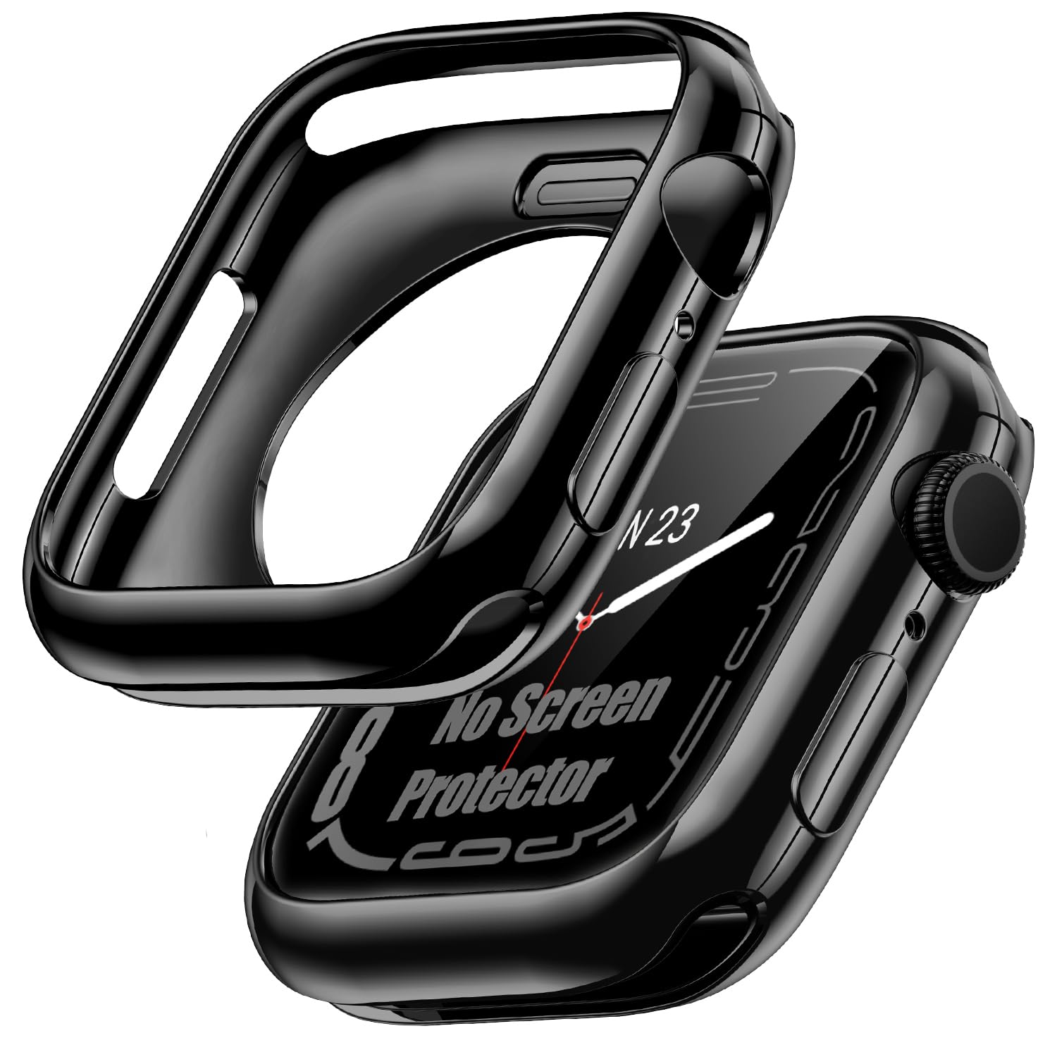 [2 Pack] Goton Bumper Case for Apple Watch 40mm, [No Screen Protector] Slim Soft TPU Shockproof Case Cover Bumper Protector Accessories for iWatch SE 3/SE 2/SE, Series 6/5/4, 40mm Black+Black