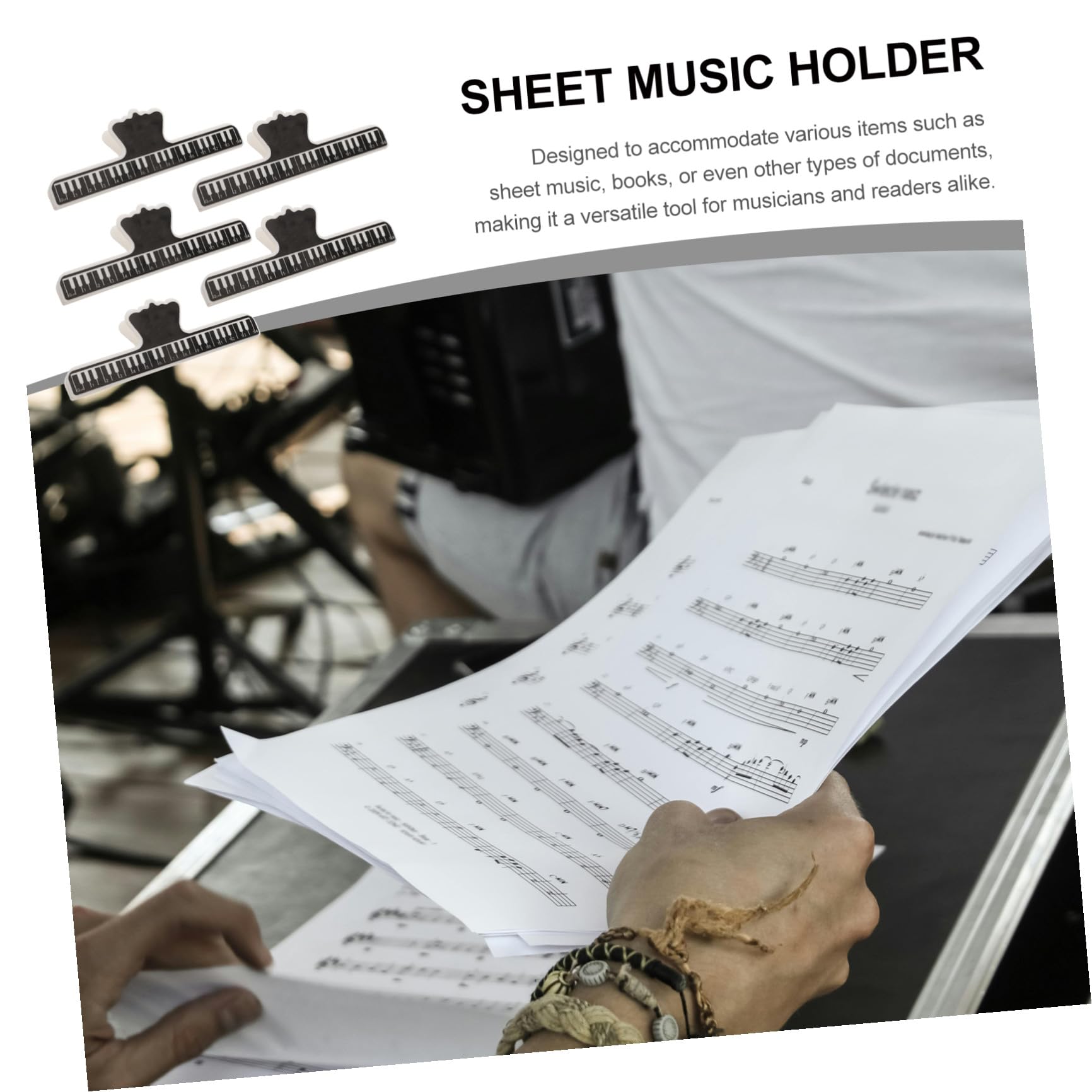 UPKOCH 25stücke Musiknotenhalter Clips Für Klavier Notenklammern Für Notenblätter Bücher Und Dokumente Leicht Und Tragbar Sicherer Verrutschen