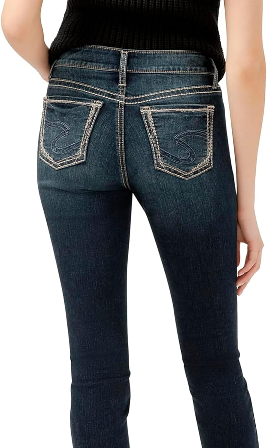 Silver Jeans Co. Women’s Suki Mid Rise Curvy Fit Skinny Jeans