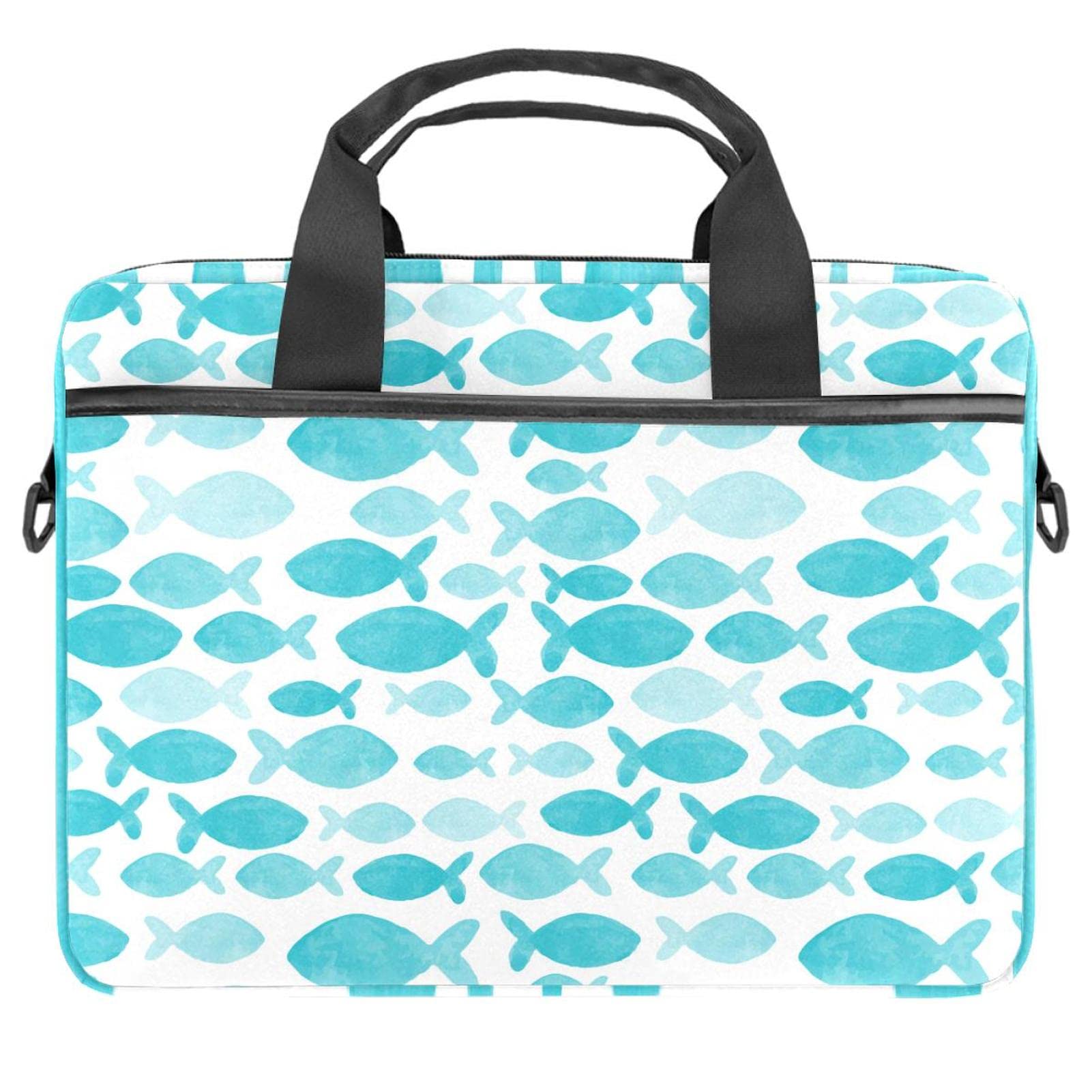 Sac ordinateur portable 13 à 14 pouces poisson bleu bandoulière - 7
