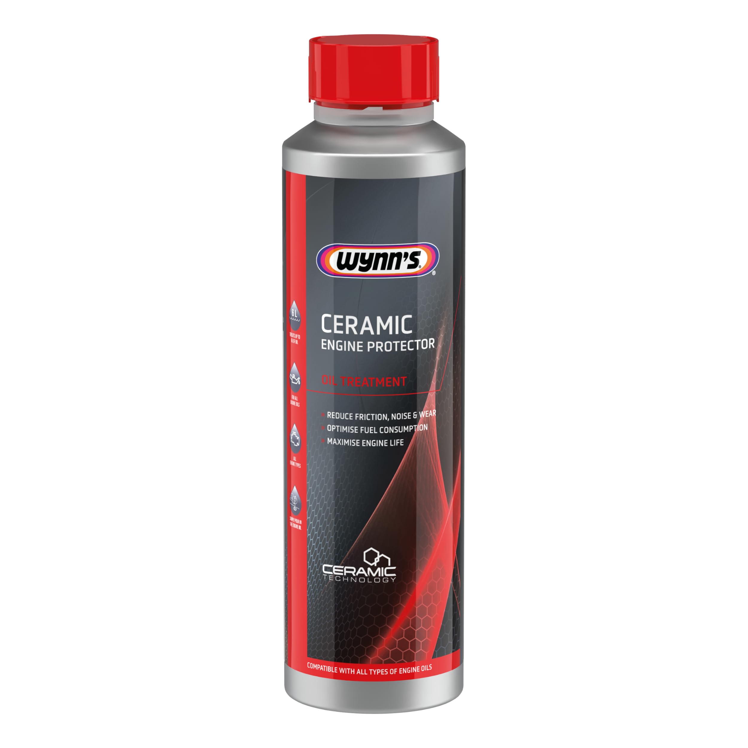 Wynn's Ceramic Engine Treatment – Long‑Lasting Friction Reduction, Noise Reduction & Engine Protection – For Petrol, Diesel & Hybrid Engines – Treats up to 6L - 325 ml