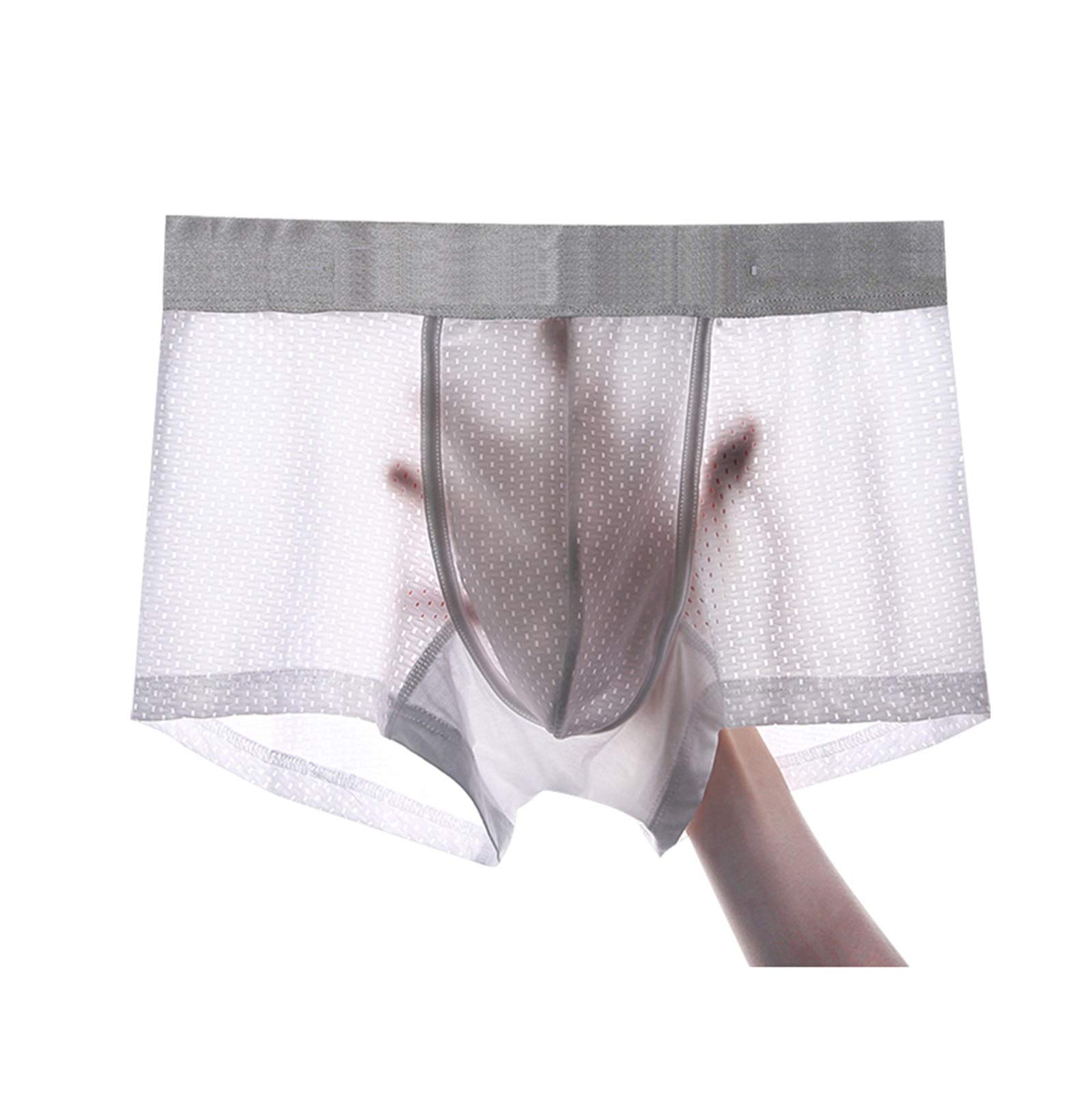 YXYECEIPENO4-pack Ice Silk Men's Boxer Briefs Mesh Boxer Briefs Diamond Structure Vent Holes, Breathable, Not Stuffy, Easy To Wash And Quick To Dry Ergonomic Design, Large Space