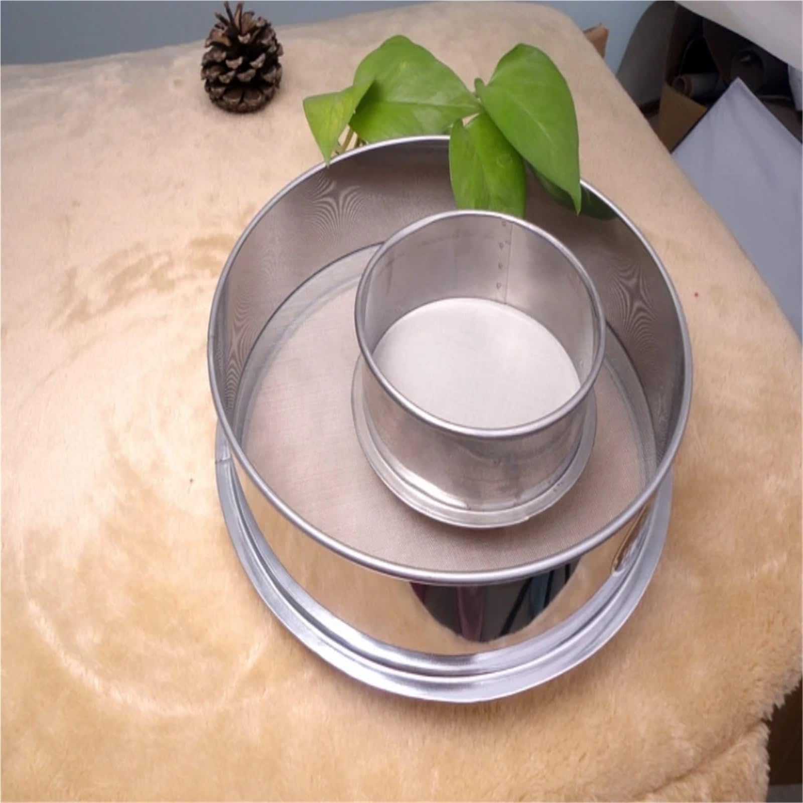sito， Sito do mąki 1 szt. 4-500M okrągłe sito laboratoryjne ze stali nierdzewnej z otworem standardowym Shakers filtr kuchennej w proszku gleby(200 Mesh 80 Micron,25cm Diameter)