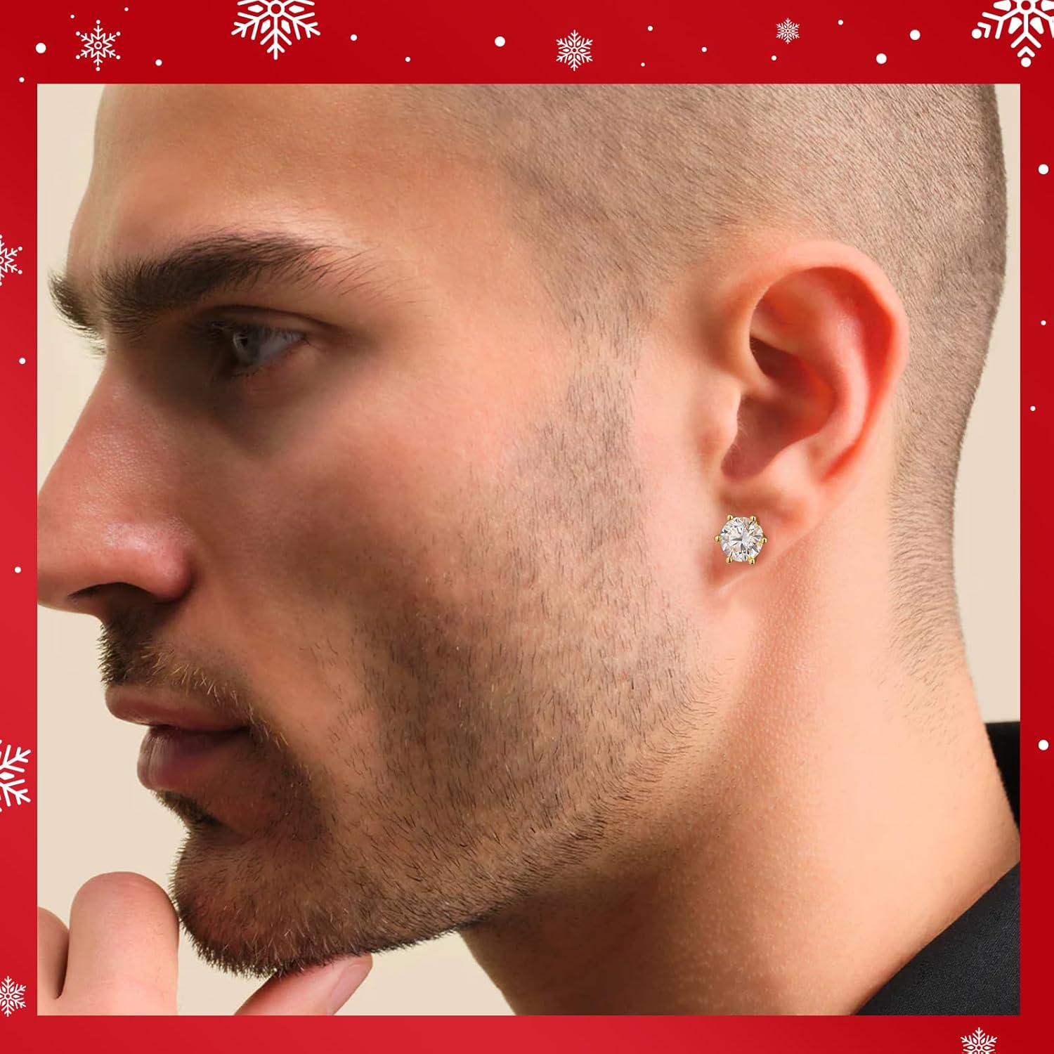 KRKC 0.6-3ct Moissanite Stud Earrings, Lab Created Diamond Stud Earring for Women, D Color VVS1 Clarity, S925 Sterling Silver, Hypoallergenic,14K White Gold, Friction Back Earrings Jewelry Gifts for Women Men - Image 4