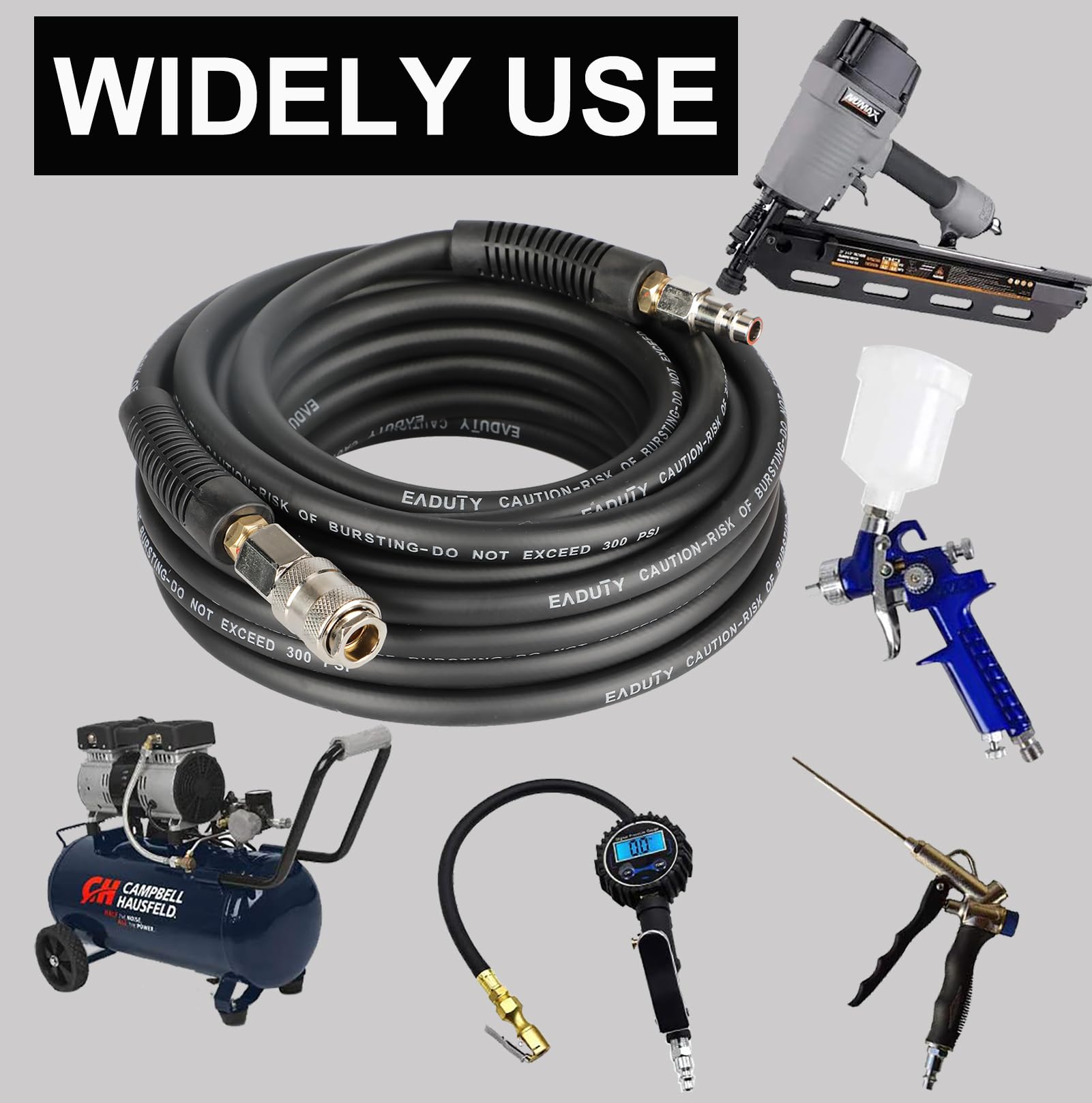 EADUTY Air Compressor Hose, Heavy Duty Hybrid Air Hose 1/4" I.D by 15 M Length - Image 4