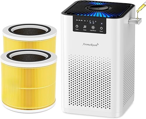 AromaRoom - Purificadores de aire para dormitorio con filtro HEPA 3 en 1, purificadores de aire para el hogar, olor a orina de mascotas con