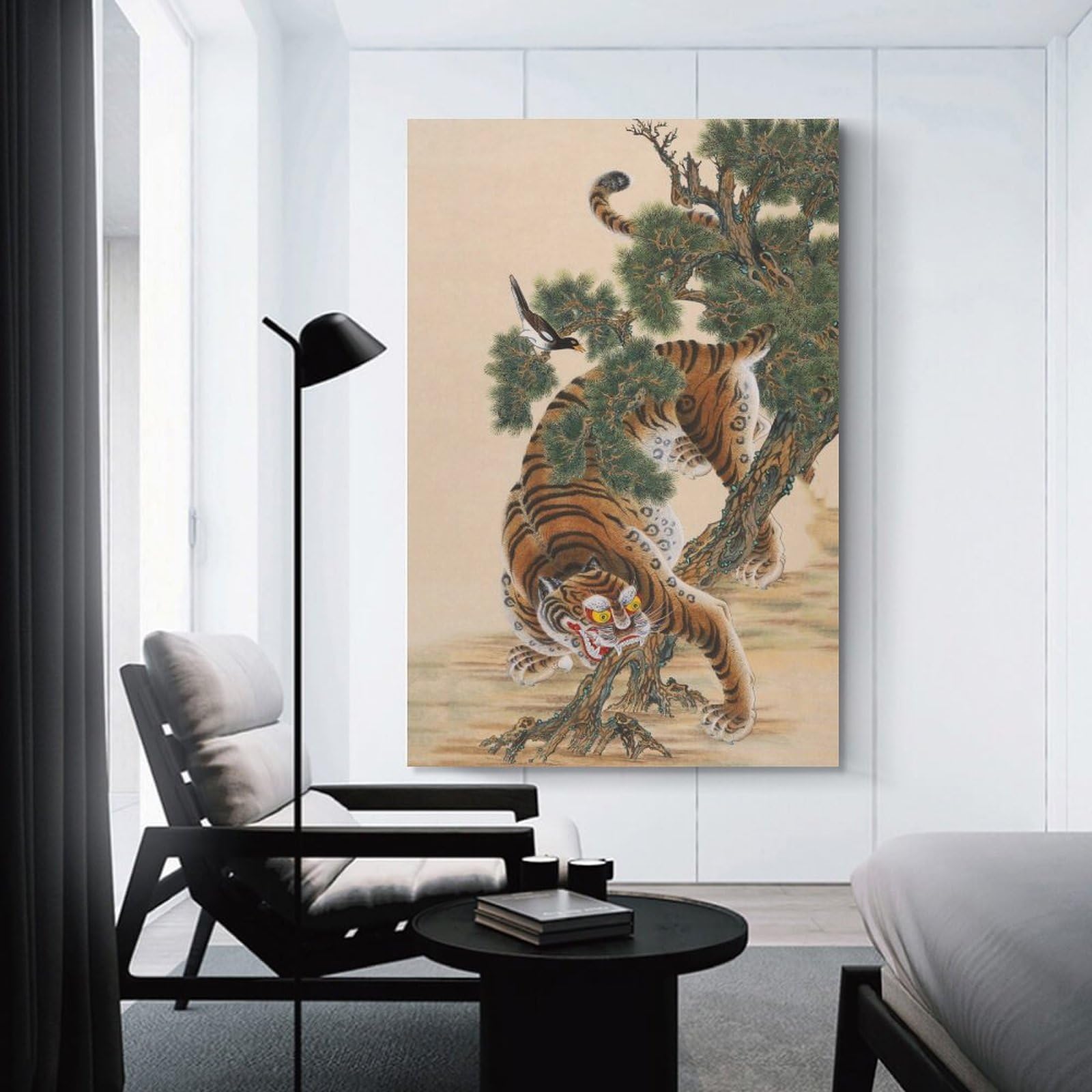 Amazon.co.jp: 中国龍 中国風 トラ 絵画 動物絵 玄関 風水 自然風景