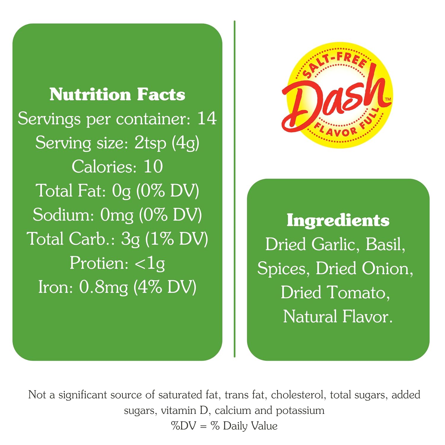 Dash Salt-Free Pasta Seasoning Blends, Garlic Pesto, 2 Ounce (Pack of 8)