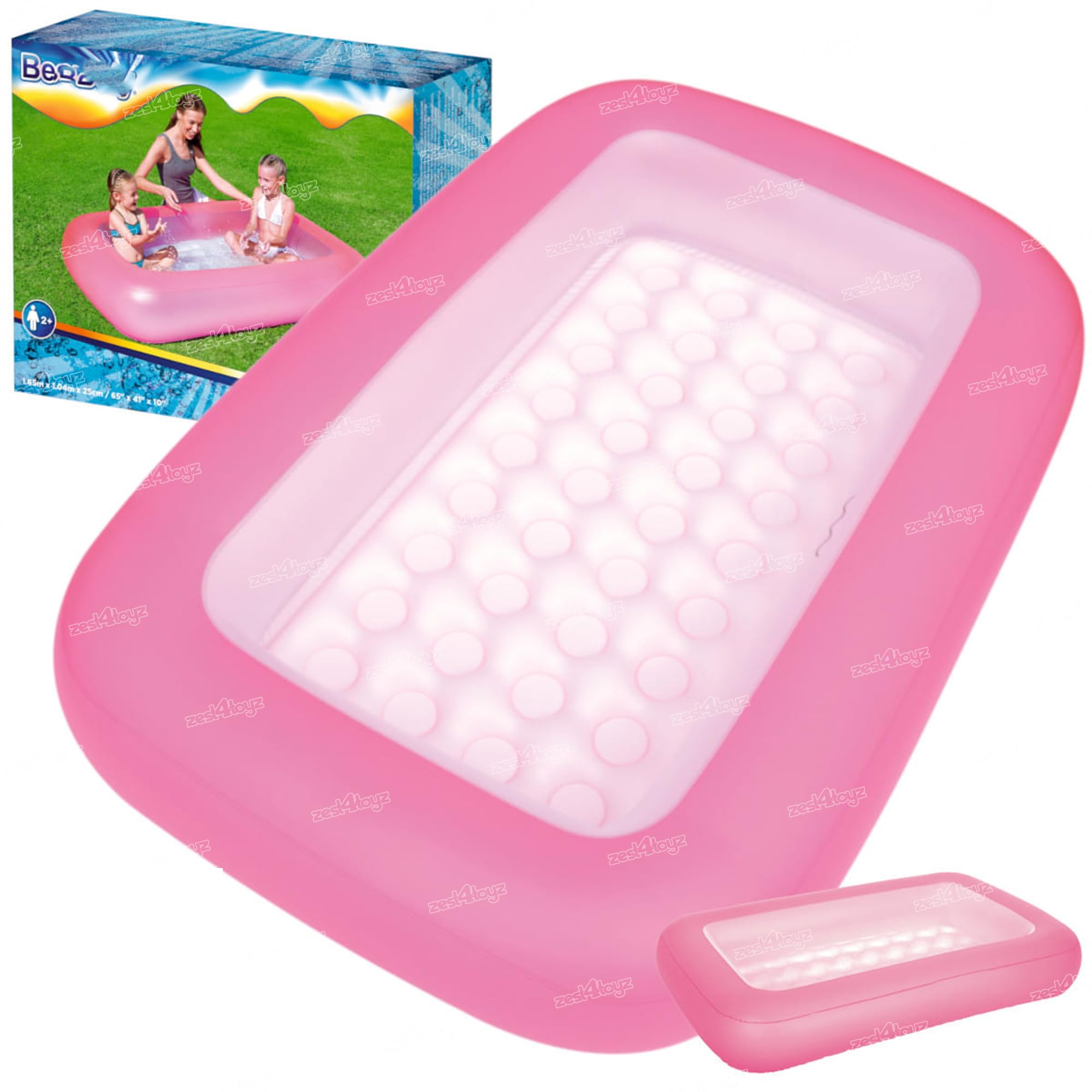 Zest 4 Toyz Inflatable Swimming Pool for Baby Kids Adult Aquababes Bathtub 5.5ft Pink-image-45