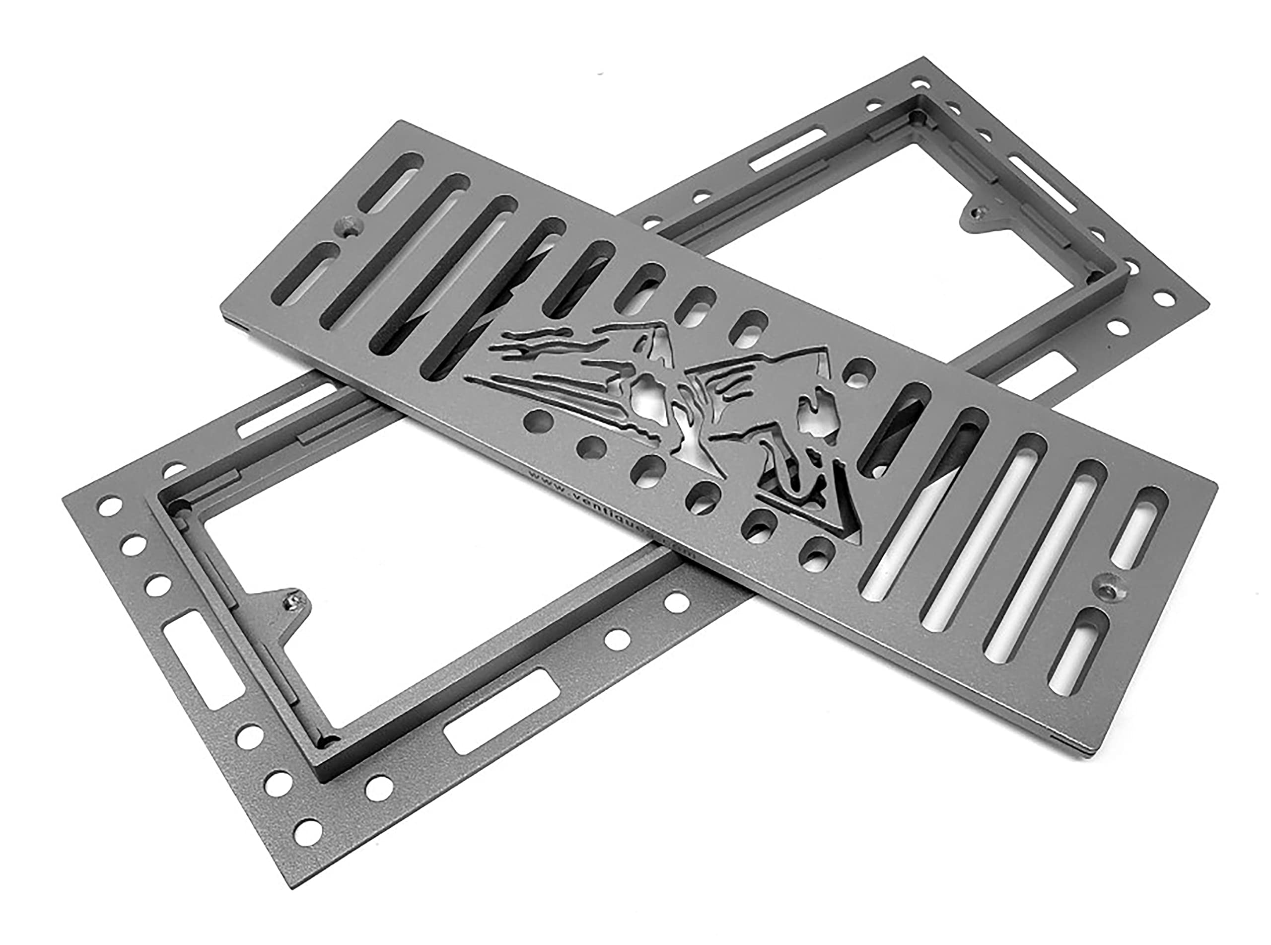 Original Ventique Avalanche Flush Mount Metal Floor Vent (4x12, Mountain Fog)