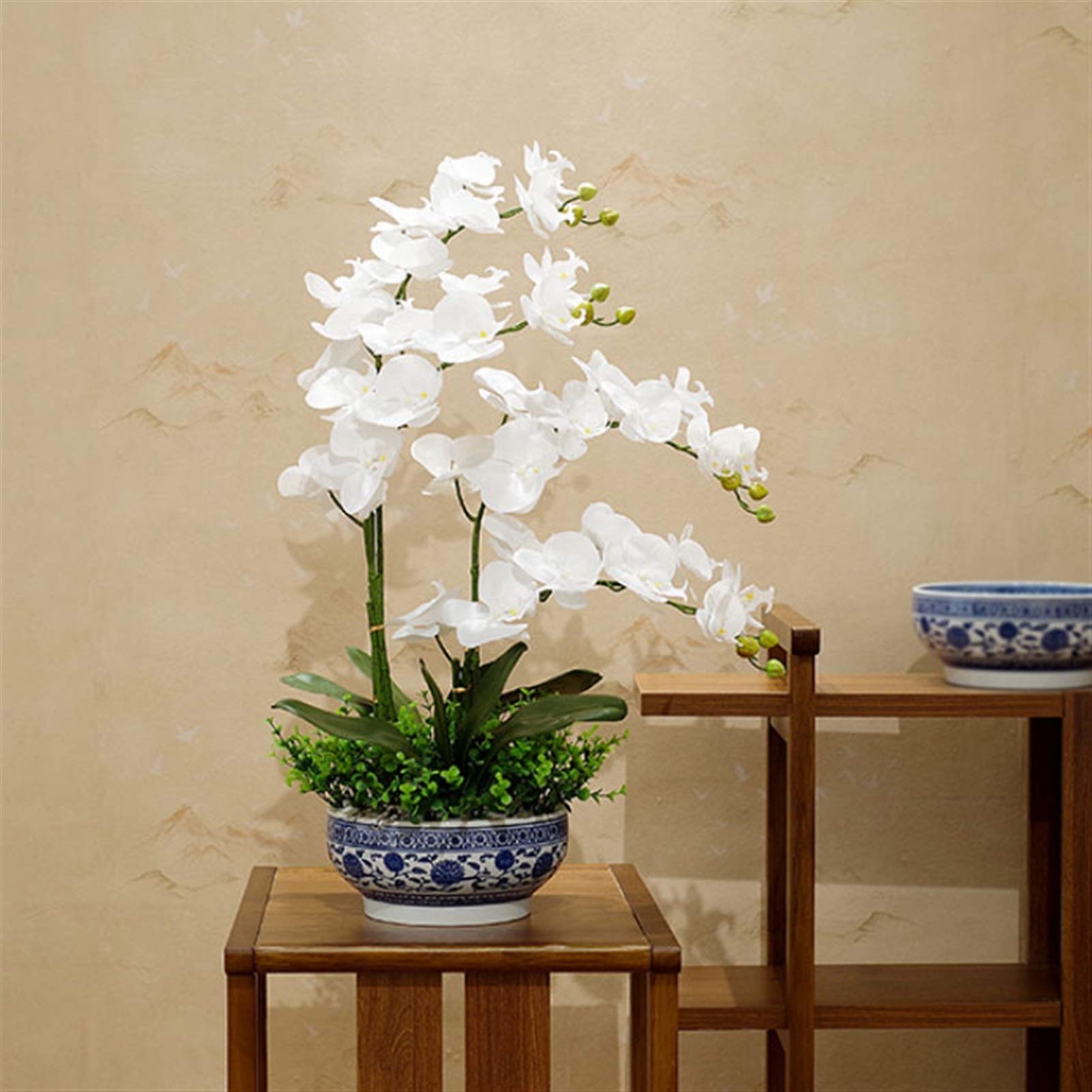 LUUYYI Flores artificiales artificiales de orquídeas artificiales Phalaenopsis orquídeas en macetas, flores de poliuretano falsas, plantas de Phalaenopsis, bonsái, decoración del hogar, Weddi (rosa)