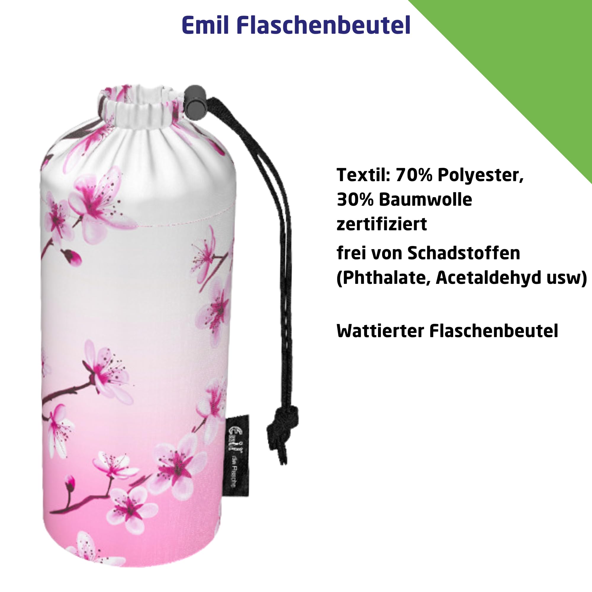 Emil Trinkflasche aus Glas für Mädchen & Jungen isolierte Glasflasche für Schule, Freizeit, Sport: Kinder & Eltern Berries 0,75l