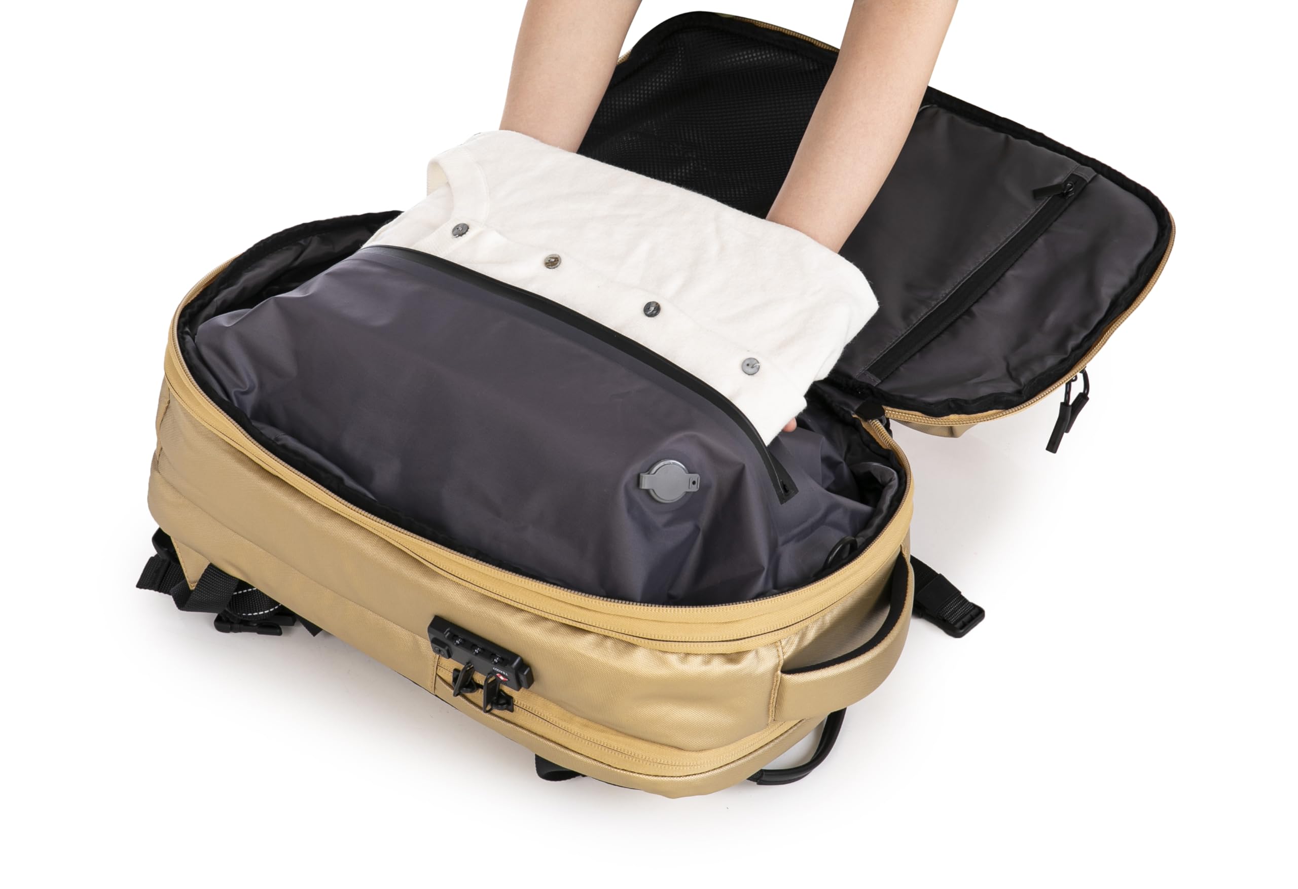 CELIMS - Plecak podróżny próżniowy | Format walizki kabinowej 55 x 35 x 25 i 55 x 40 x 20 | Wodoodporny | Torba podróżna na laptopa 17 cali | Zamek TSA | Opcjonalne koła i wózek / waga bagażowa/pompa