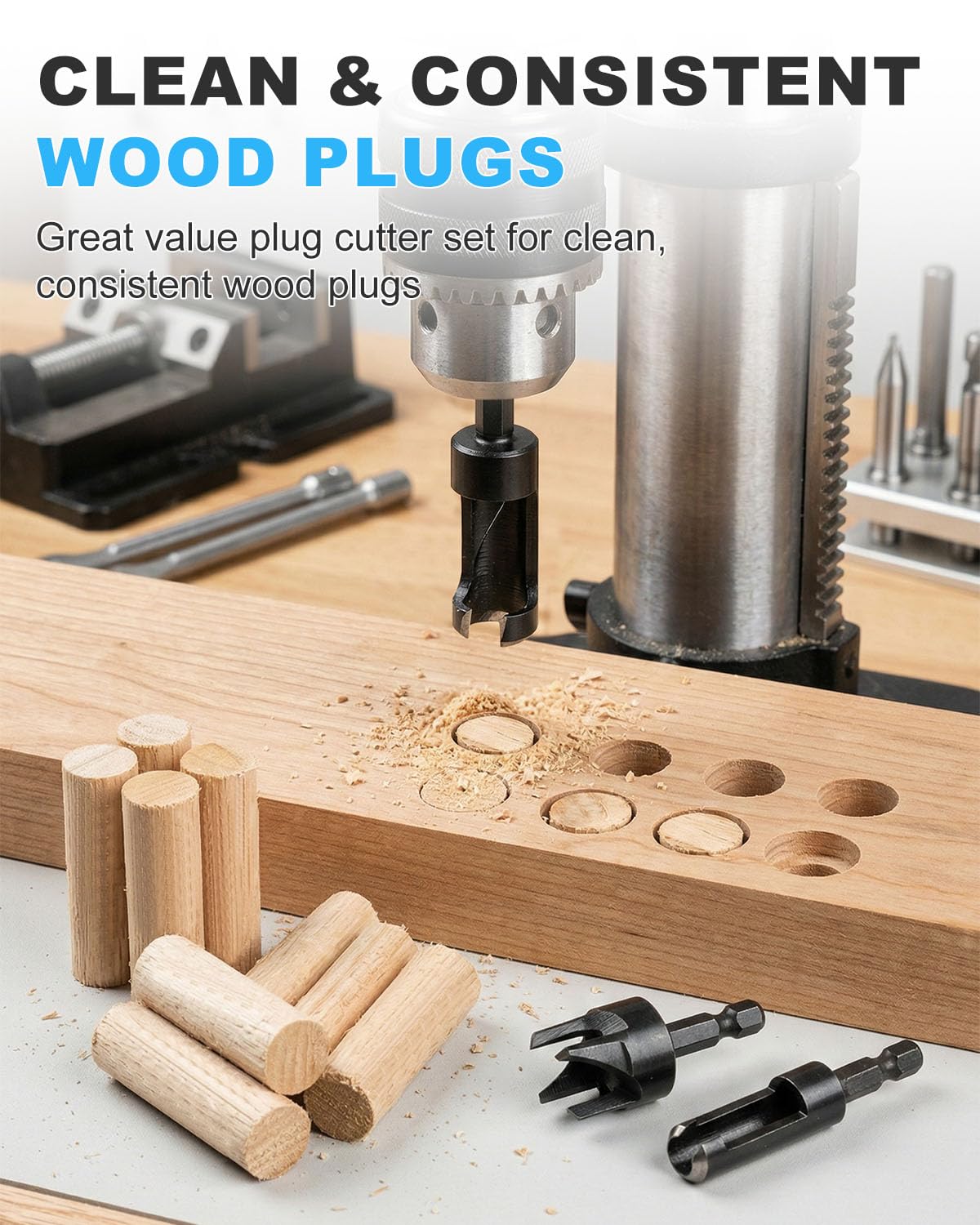 Rocaris Wood Plug Cutter Set - 8 Piece -6
