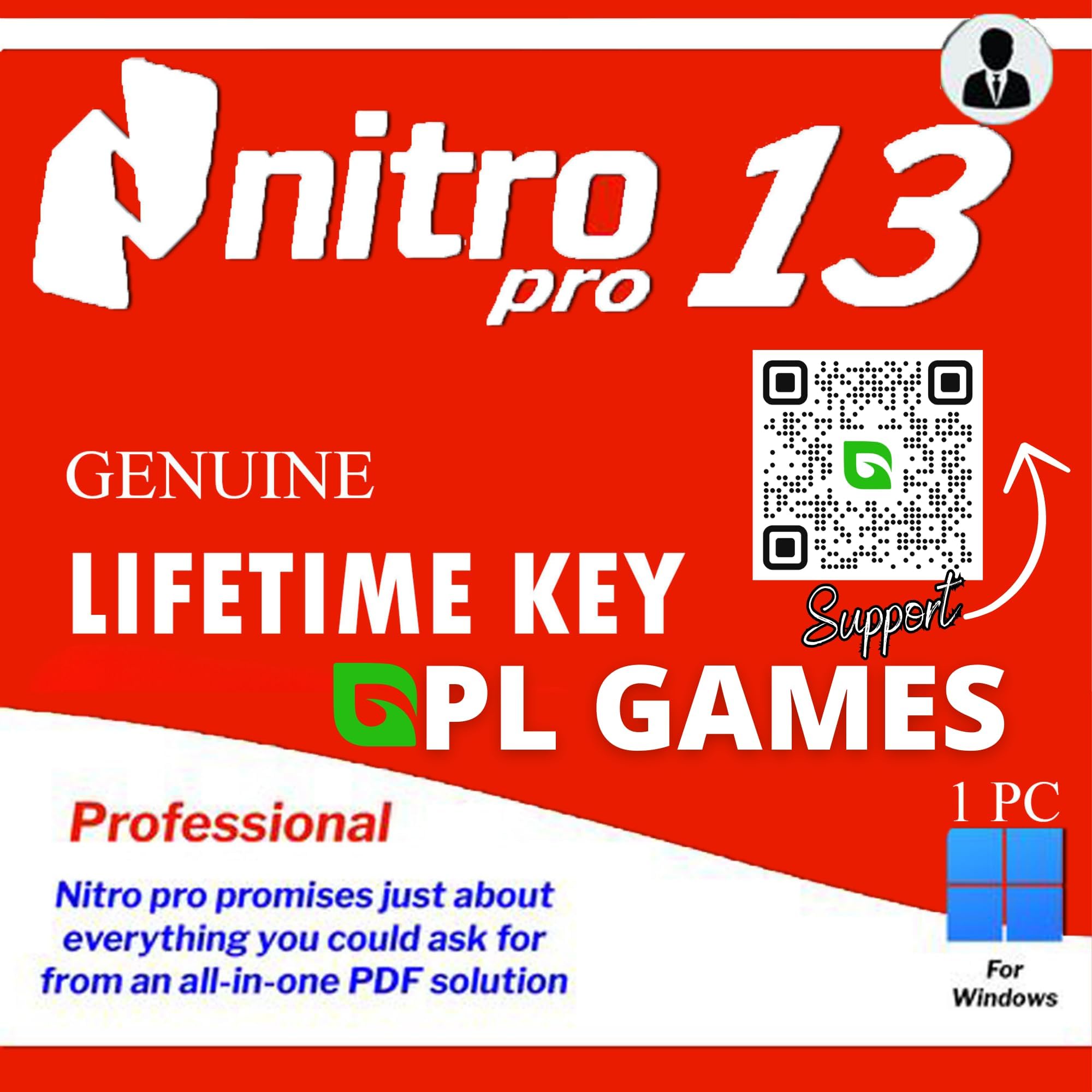 JaxKing Nitro PDF 13 Pro Genuine PDF Editing Software (Lifetime / 1 PC) (Instant Delivery)