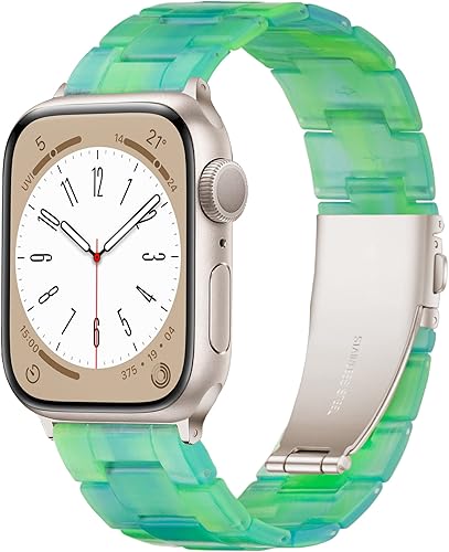 Miniatura 193 de Lightweight Resin Band For Apple Watch Series 11 10 SE 9 8 7 6 5 4 3 2 1 Ultra 3 2, Fashion Adjustable Replacement Strap for iWatch Bands 38mm 40mm