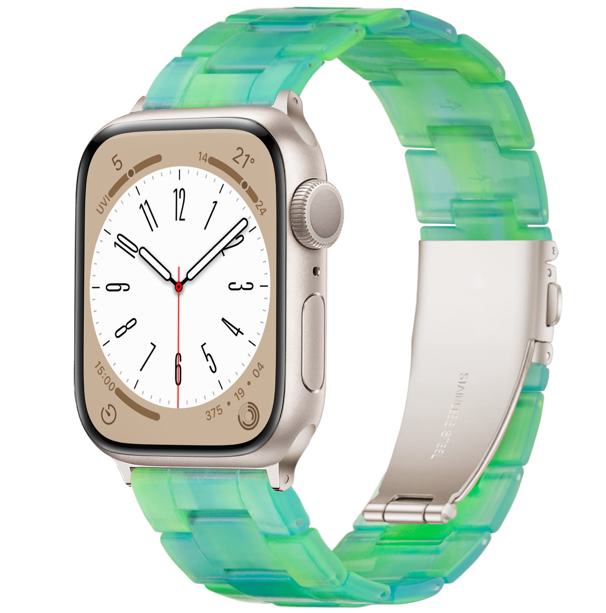 Lightweight Resin Band For Apple Watch Series 11 10 9 8 7 6 5 4 3 2 1 SE 3 2 Ultra 3 2, Fashion Adjustable Replacement Strap for iWatch Bands 38mm 40mm 41mm 42mm 44mm 45mm 46mm 49mm for Women Men