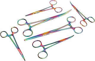 AAProTools Ultimate Hemostat Set Multi Color, 6 Piece Ideal for Hobby Tools, Electronics, Fishing and Taxidermy Rainbow Color A+ Quality