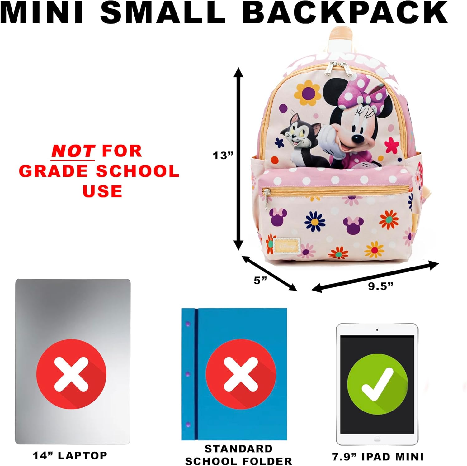 Minnie Mouse 13"" Deluxe Nylon Daypack, Pink - Image 2