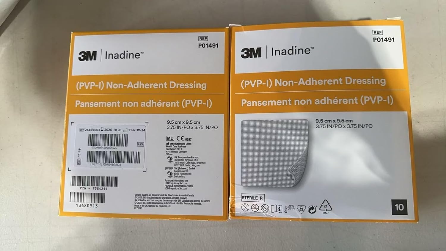Inadine Iodine Non-Adherent Dressings 9.5cm x 9.5cm (x10) by Systagenix