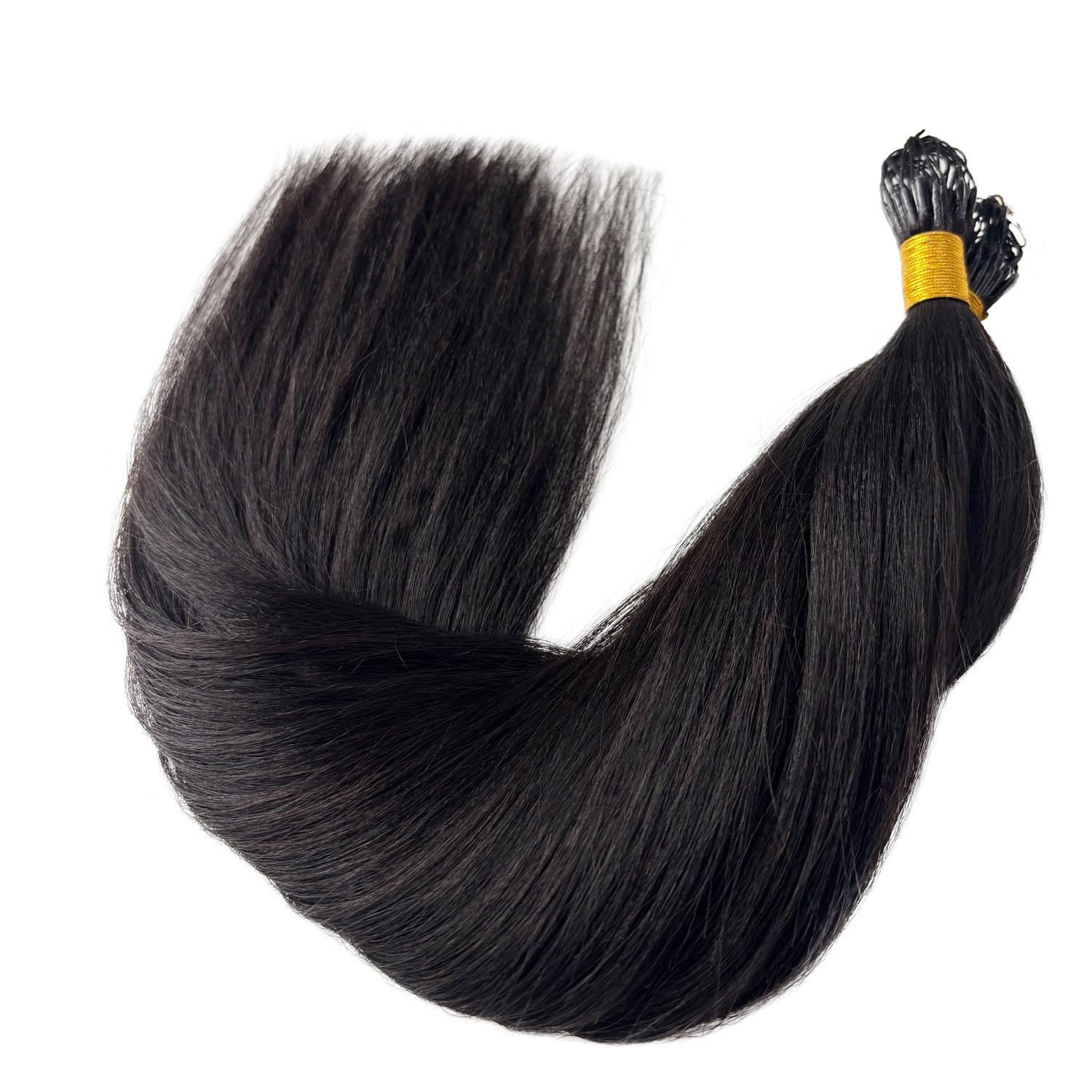 Licoville Human Crochet Hair 20 Inch 50G Soft Natural Knotless Yaki Straight Feather Crochet Extensions 100% Burmese Real Human Hair Light Yaki Straight Crochet Hair for Black Women #1B Natural Color